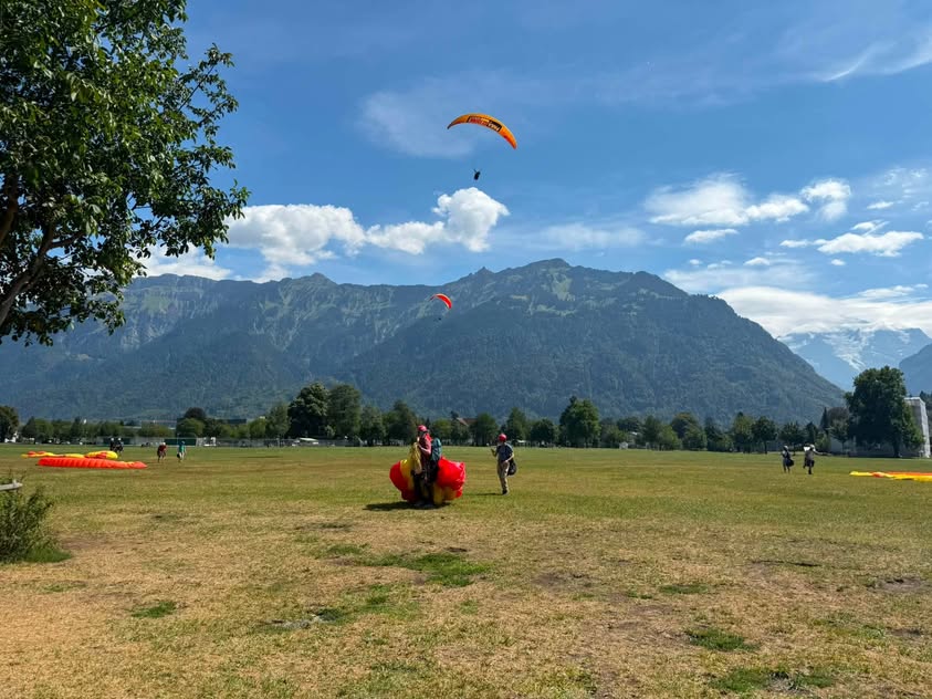 Paragliding is very popular in Interlaken